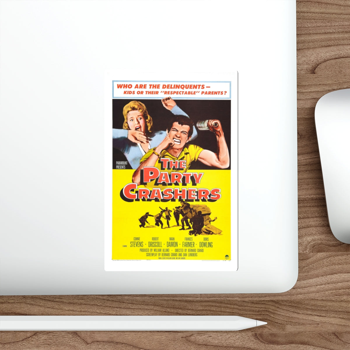 THE PARTY CRASHERS 1958 Movie Poster STICKER Vinyl Die-Cut Decal-The Sticker Space