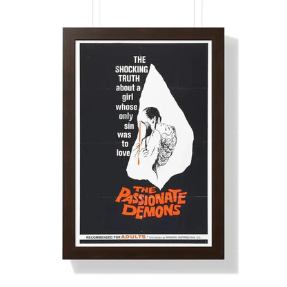 THE PASSIONATE DEMONS 1961 - Framed Movie Poster 16″ x 24″ Walnut - The Sticker Space