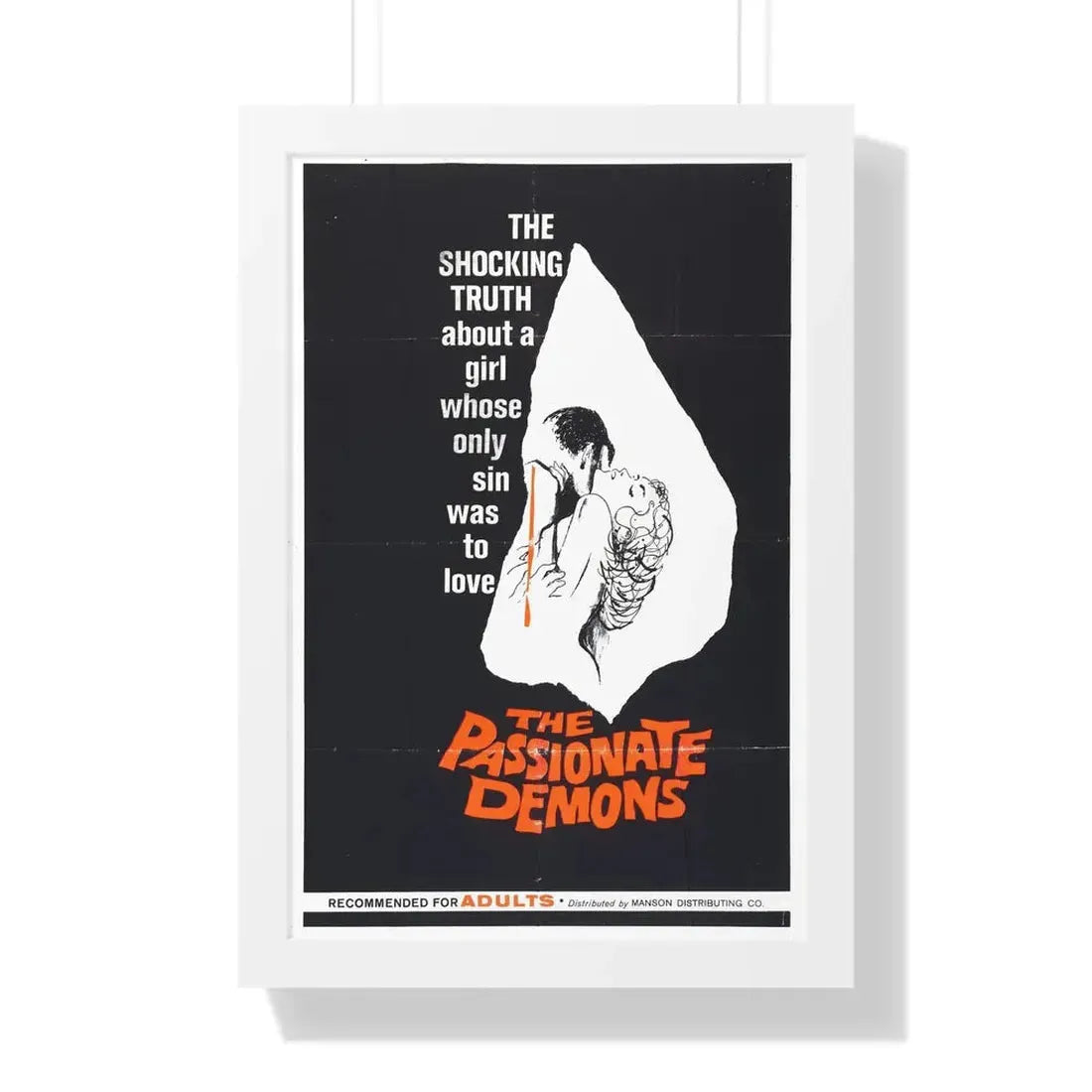 THE PASSIONATE DEMONS 1961 - Framed Movie Poster 16″ x 24″ White - The Sticker Space