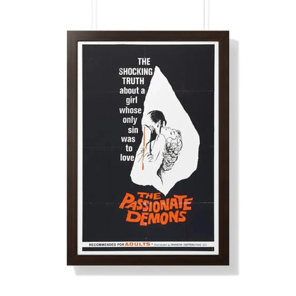 THE PASSIONATE DEMONS 1961 - Framed Movie Poster 20" x 30" Walnut - The Sticker Space