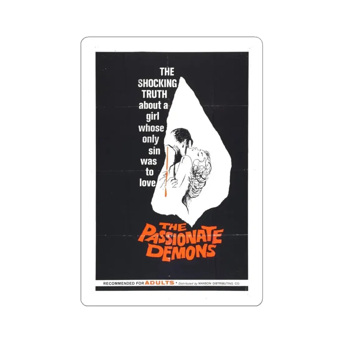 THE PASSIONATE DEMONS 1961 Movie Poster - STICKER Vinyl Kiss-Cut Decal 4 Inch White - The Sticker Space