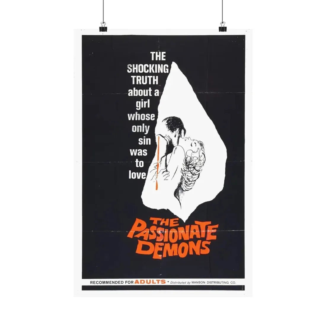 THE PASSIONATE DEMONS 1961 - Paper Movie Poster 16″ x 24″ Matte - The Sticker Space