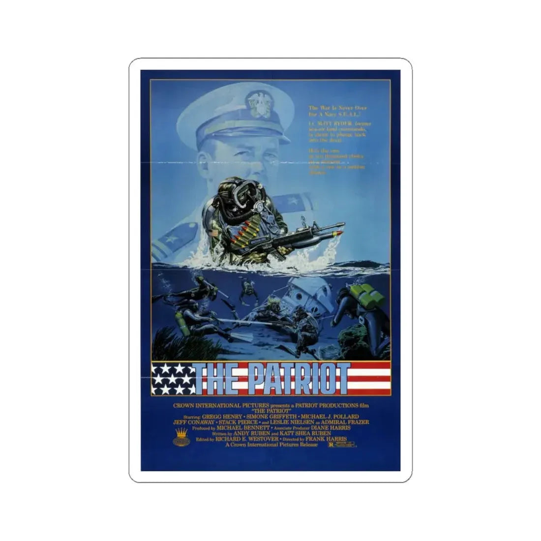 The Patriot 1986 Movie Poster - STICKER Vinyl Kiss-Cut Decal 4 Inch White - The Sticker Space