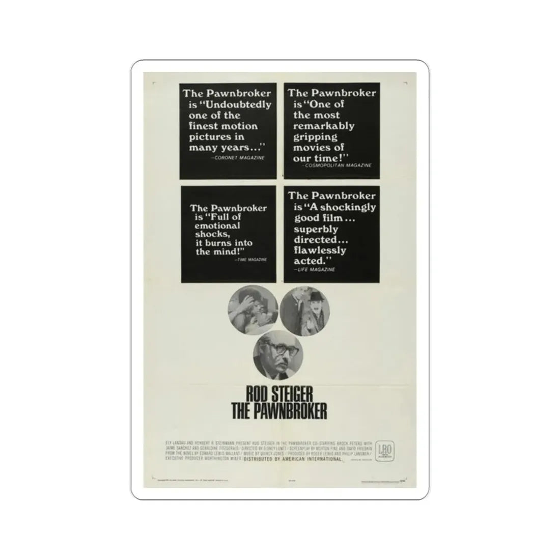 The Pawnbroker 1965 Movie Poster STICKER Vinyl Die-Cut Decal 2 Inch - The Sticker Space