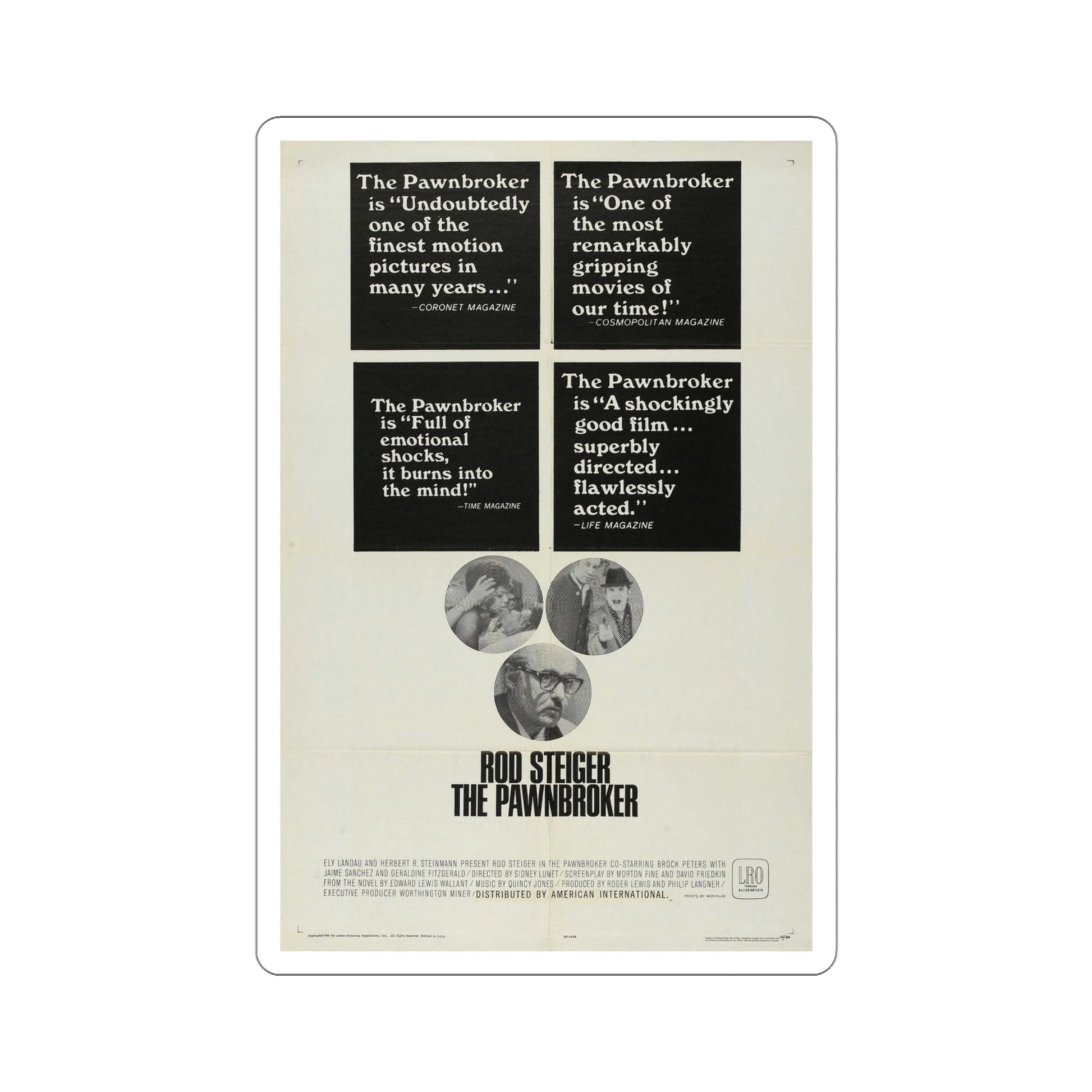 The Pawnbroker 1965 Movie Poster STICKER Vinyl Die-Cut Decal-4 Inch-The Sticker Space