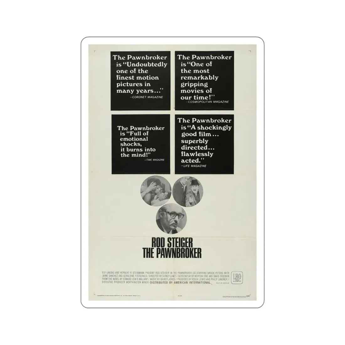 The Pawnbroker 1965 Movie Poster STICKER Vinyl Die-Cut Decal 5 Inch - The Sticker Space