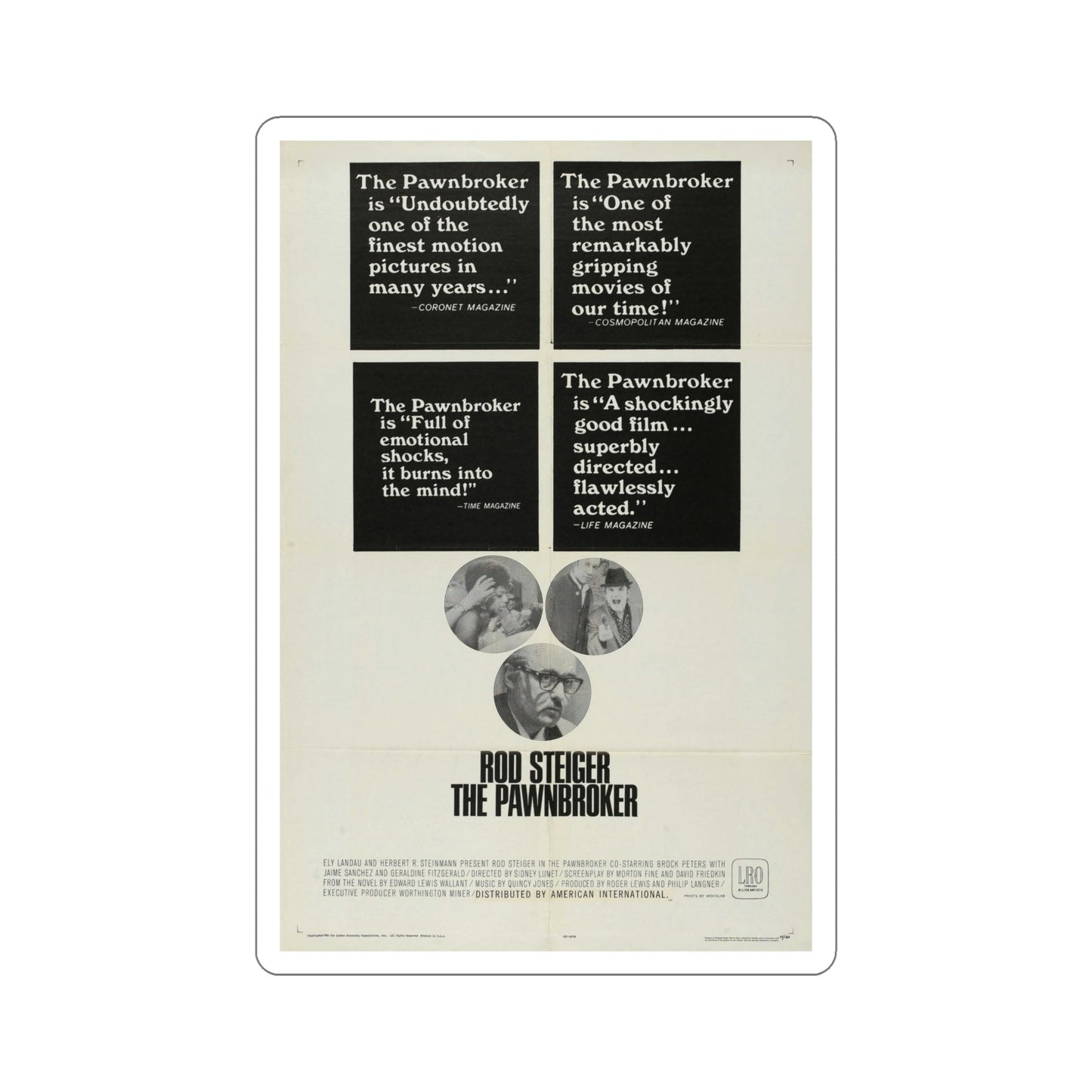 The Pawnbroker 1965 Movie Poster STICKER Vinyl Die-Cut Decal-5 Inch-The Sticker Space