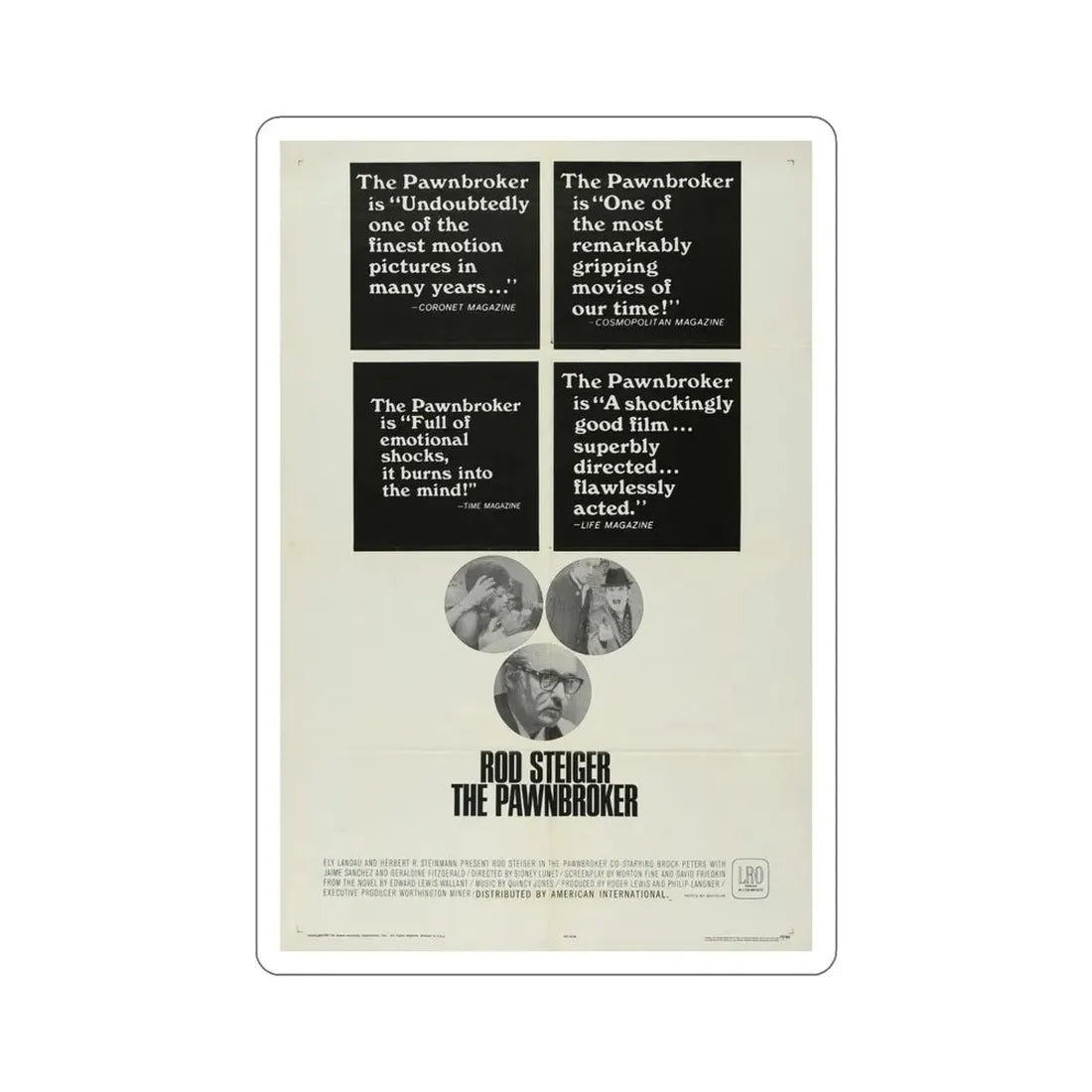 The Pawnbroker 1965 Movie Poster STICKER Vinyl Die-Cut Decal 6 Inch - The Sticker Space