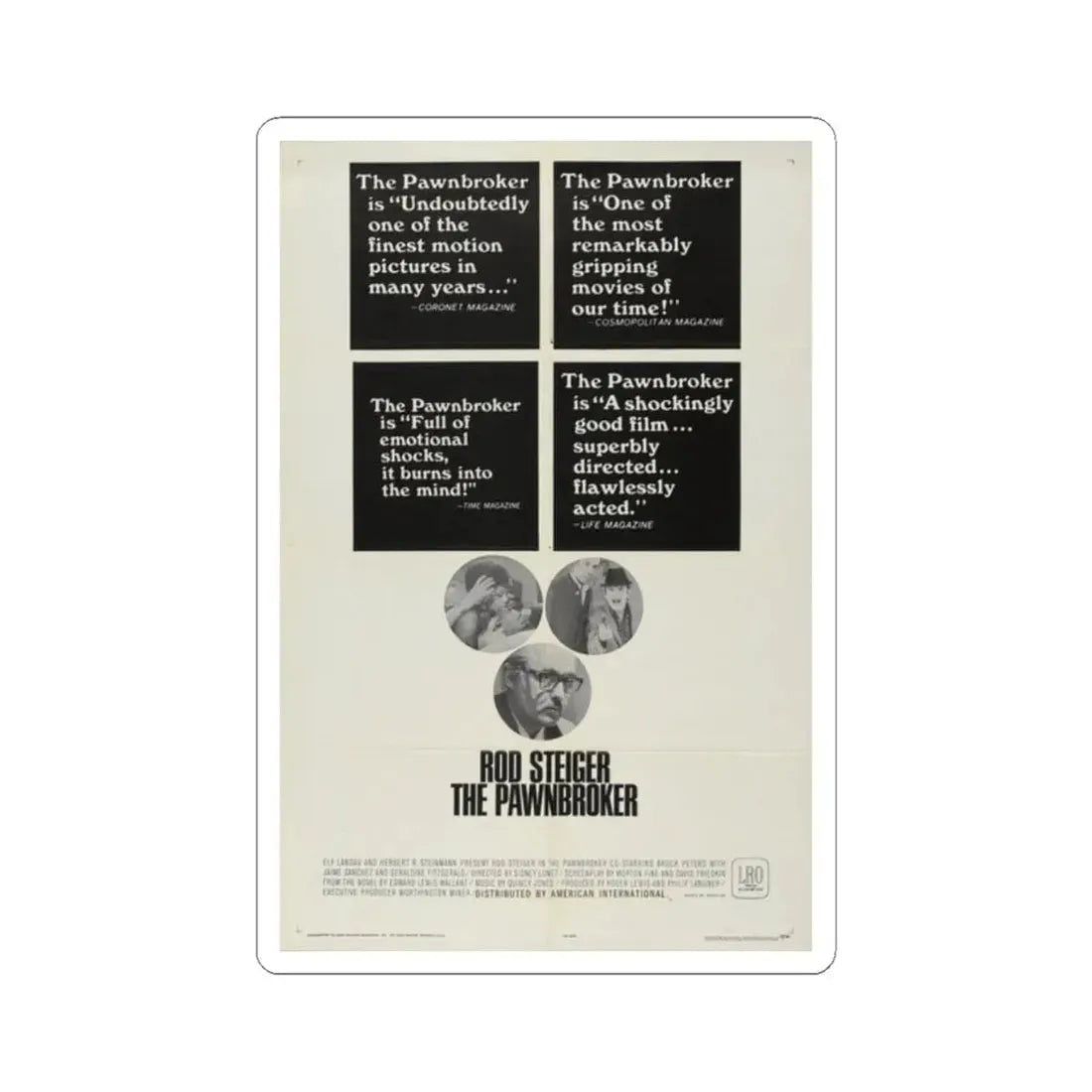 The Pawnbroker 1965 Movie Poster - STICKER Vinyl Kiss-Cut Decal 2 Inch White - The Sticker Space