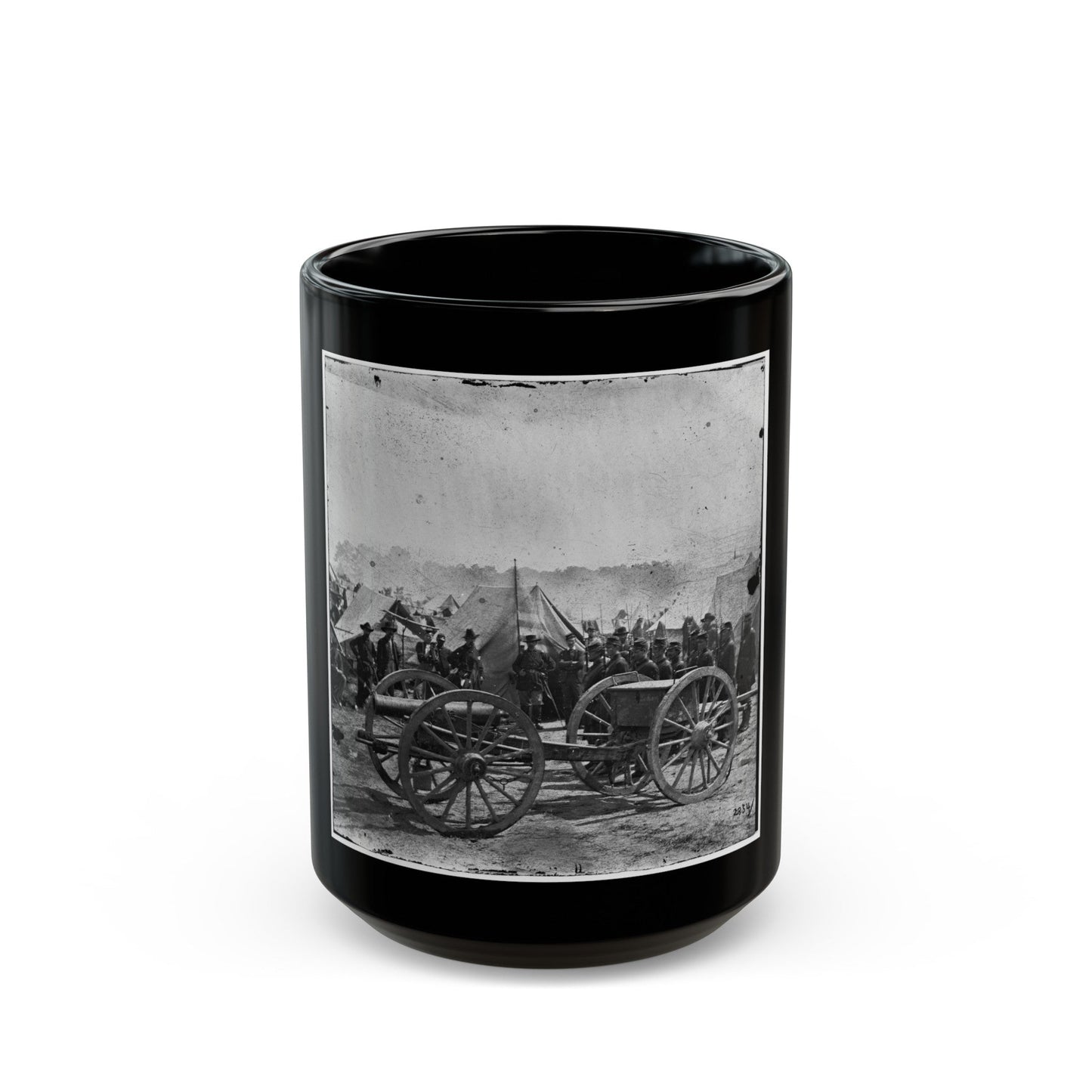 The Peninsula, Va. A 12-Pdr. Howitzer Gun Captured By Butterfield's Brigade Near Hanover Court House, May 27, 1862 (U.S. Civil War) Black Coffee Mug-15oz-The Sticker Space