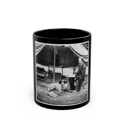 The Peninsula, Va. Lt. George A. Custer With Dog (U.S. Civil War) Black Coffee Mug-11oz-The Sticker Space