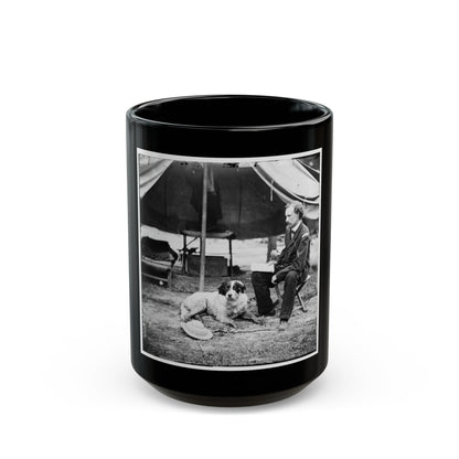 The Peninsula, Va. Lt. George A. Custer With Dog (U.S. Civil War) Black Coffee Mug-15oz-The Sticker Space