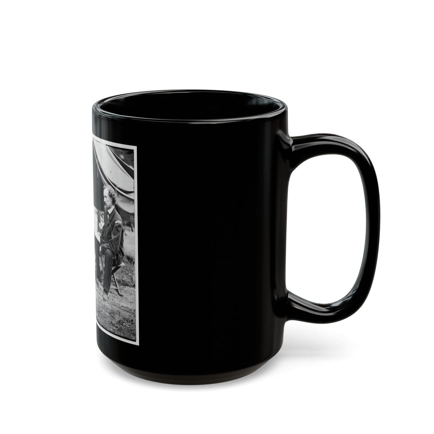 The Peninsula, Va. Lt. George A. Custer With Dog (U.S. Civil War) Black Coffee Mug-The Sticker Space