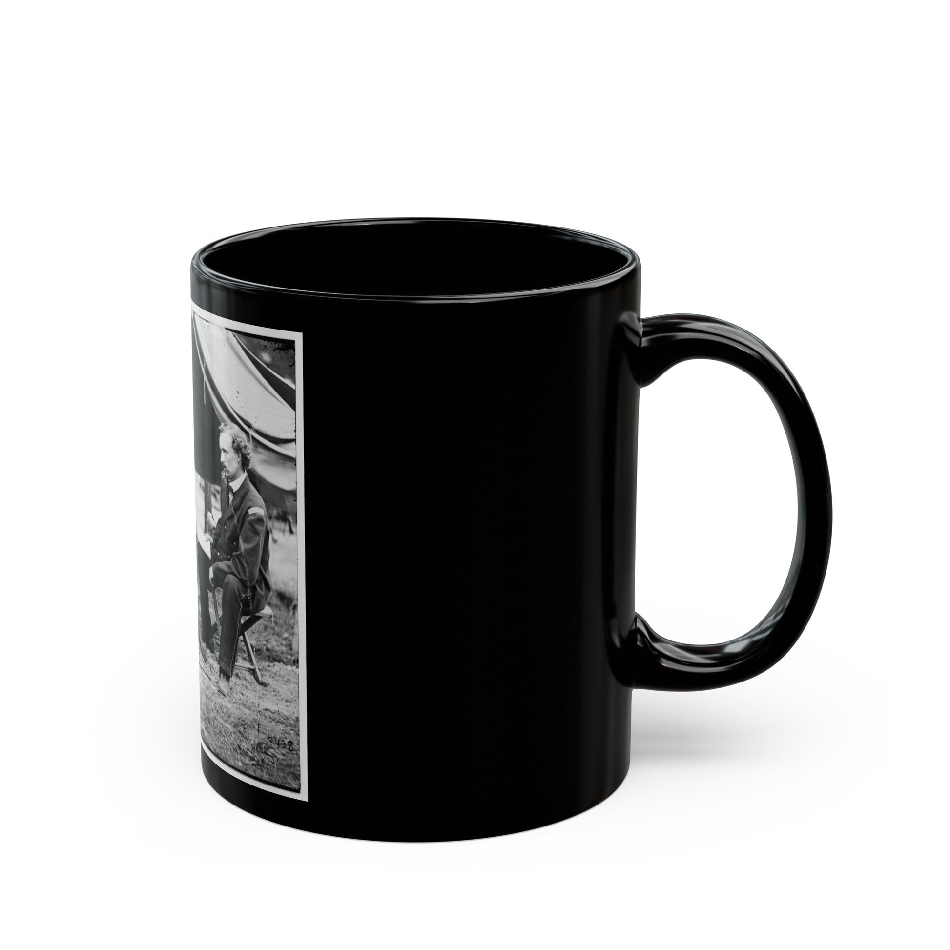 The Peninsula, Va. Lt. George A. Custer With Dog (U.S. Civil War) Black Coffee Mug-The Sticker Space