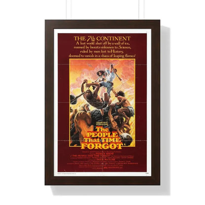 THE PEOPLE THAT TIME FORGOT 1977 - Framed Movie Poster 16″ x 24″ Walnut - The Sticker Space