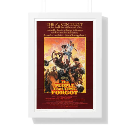 THE PEOPLE THAT TIME FORGOT 1977 - Framed Movie Poster 16″ x 24″ White - The Sticker Space