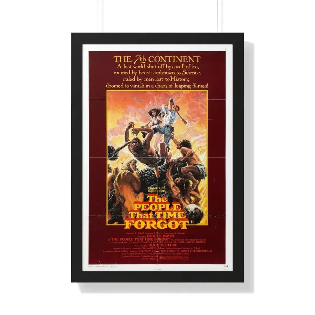THE PEOPLE THAT TIME FORGOT 1977 - Framed Movie Poster 20" x 30" Black - The Sticker Space