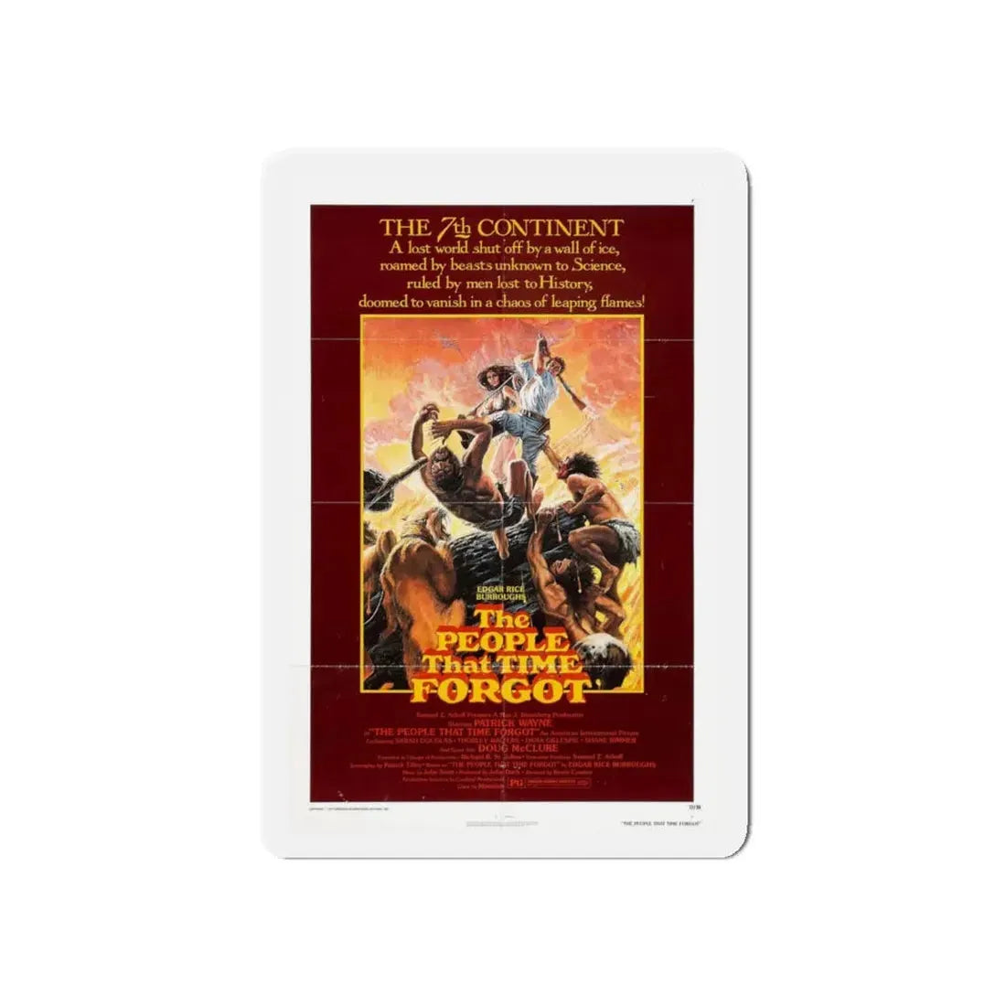 THE PEOPLE THAT TIME FORGOT 1977 Movie Poster - Refrigerator Magnet 5 Inch Die-Cut - The Sticker Space