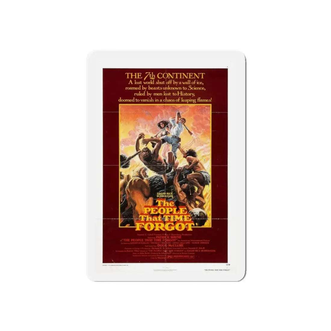 THE PEOPLE THAT TIME FORGOT 1977 Movie Poster - Refrigerator Magnet 6 Inch Die-Cut - The Sticker Space