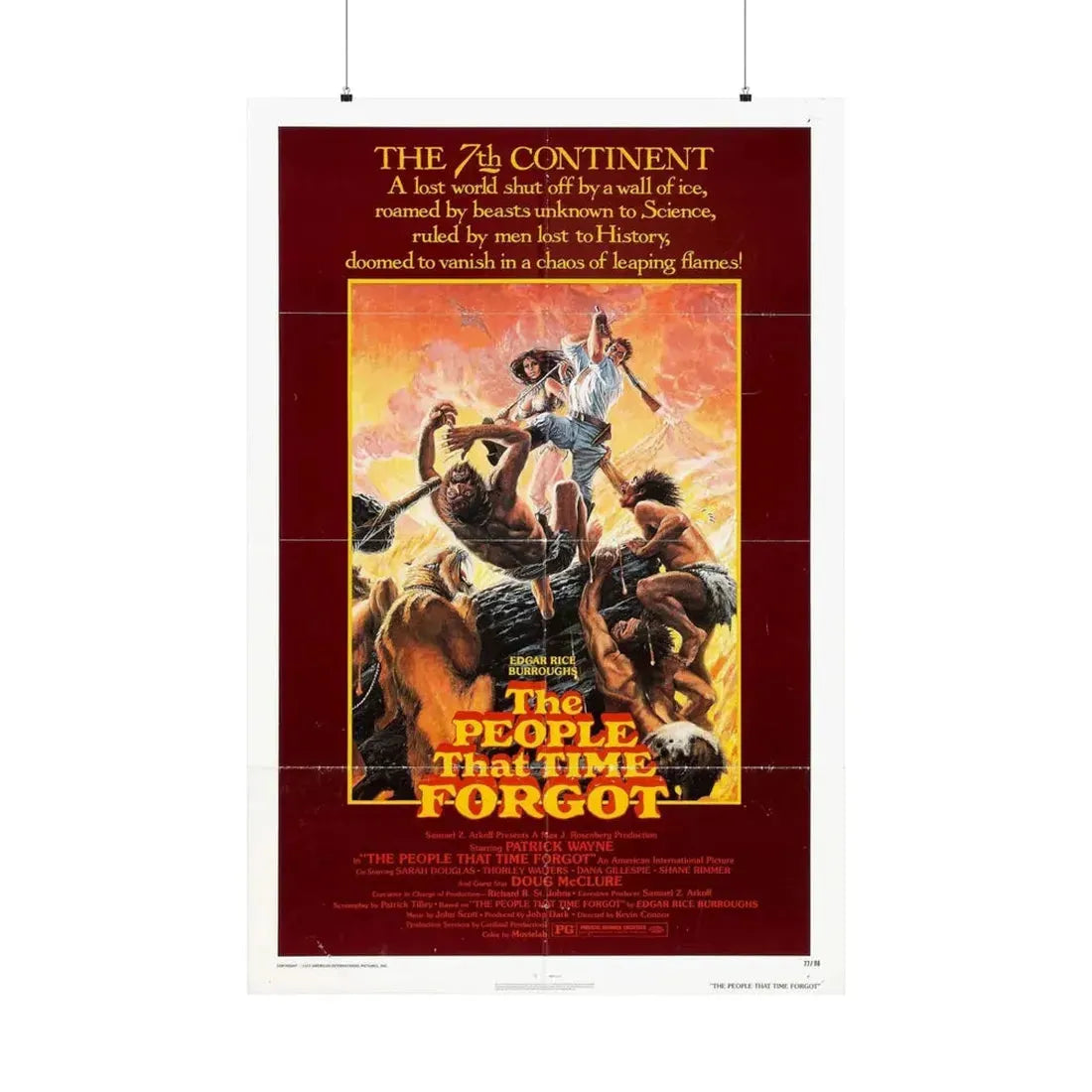 THE PEOPLE THAT TIME FORGOT 1977 - Paper Movie Poster 36" x 54" Matte - The Sticker Space