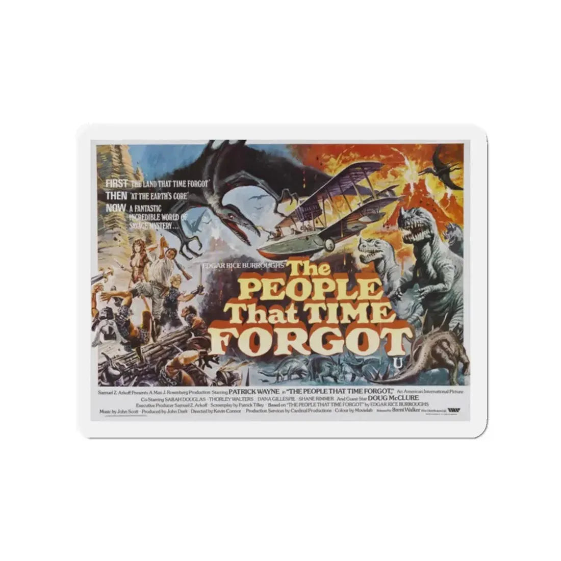 THE PEOPLE THAT TIME FORGOT (2) 1977 Movie Poster - Refrigerator Magnet 2 Inch Die-Cut - The Sticker Space