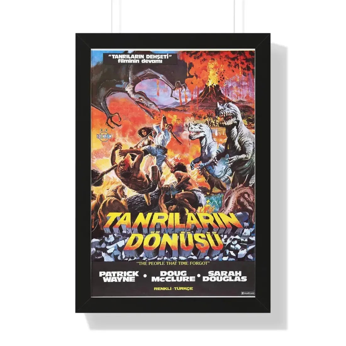 THE PEOPLE THAT TIME FORGOT (TURKEY) 1977 - Framed Movie Poster 16″ x 24″ Black - The Sticker Space