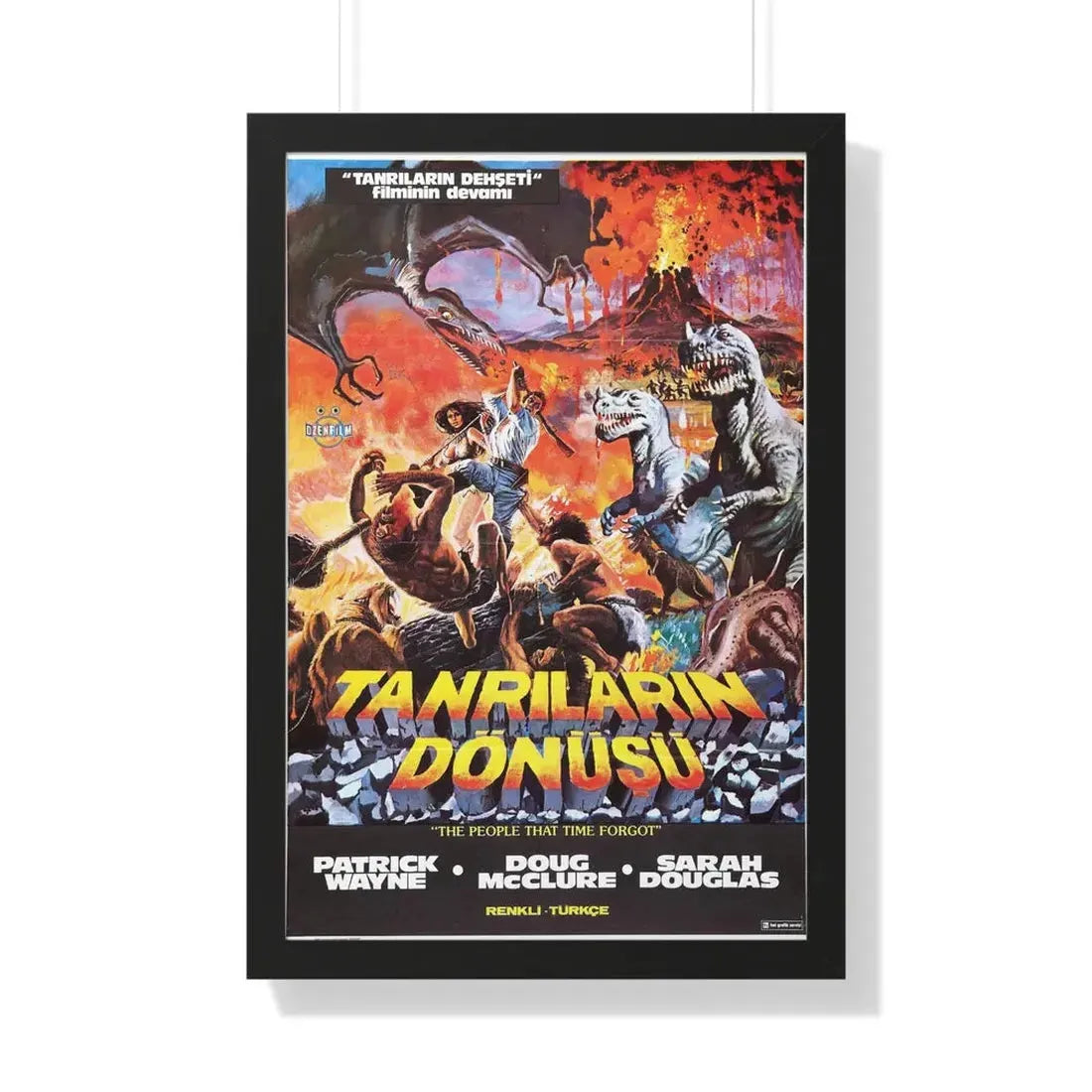 THE PEOPLE THAT TIME FORGOT (TURKEY) 1977 - Framed Movie Poster 20" x 30" Black - The Sticker Space