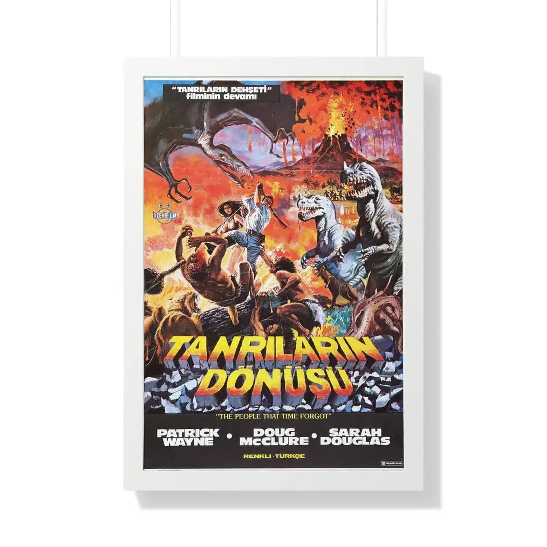 THE PEOPLE THAT TIME FORGOT (TURKEY) 1977 - Framed Movie Poster 20" x 30" White - The Sticker Space