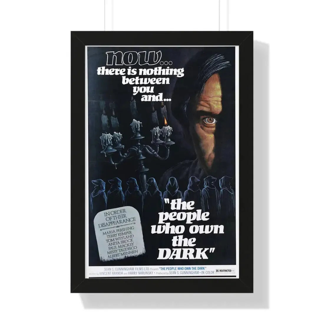 THE PEOPLE WHO OWN THE DARK 1976 - Framed Movie Poster 16″ x 24″ Black - The Sticker Space