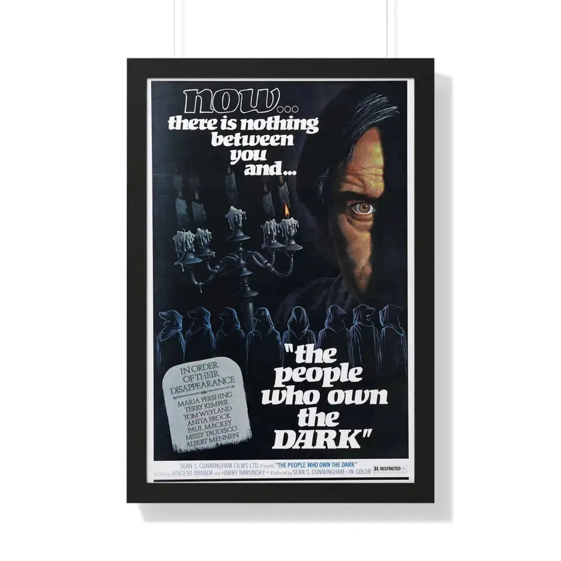 THE PEOPLE WHO OWN THE DARK 1976 - Framed Movie Poster 20" x 30" Black - The Sticker Space