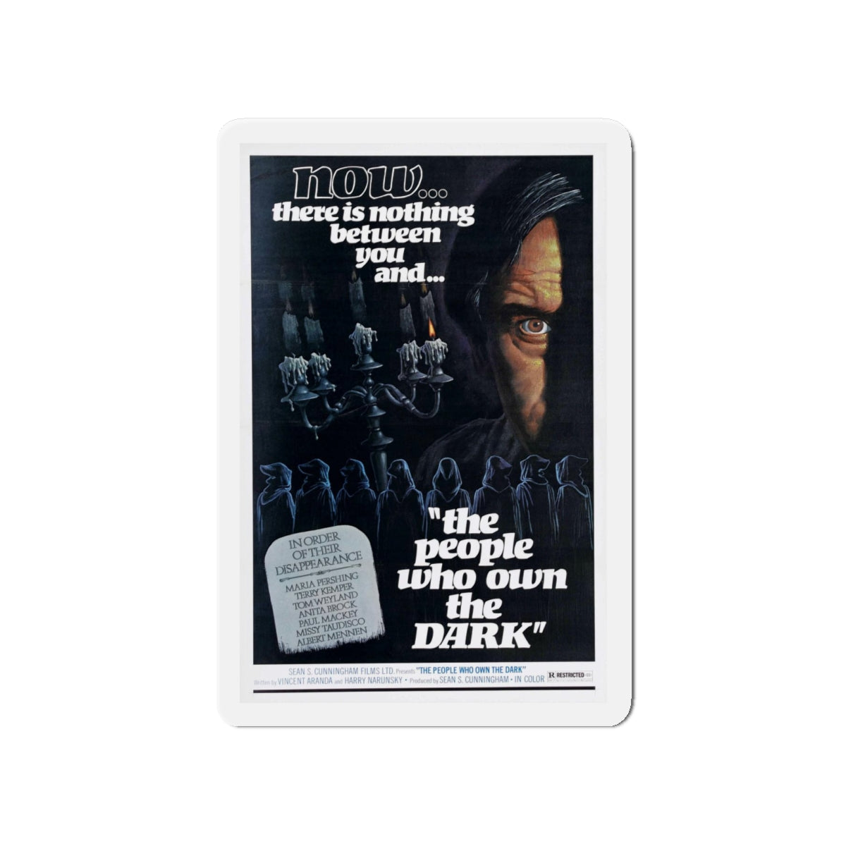 THE PEOPLE WHO OWN THE DARK 1976 Movie Poster - Refrigerator Magnet-4 Inch-Die-Cut-The Sticker Space