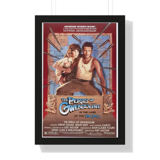 THE PERILS OF GWENDOLINE IN THE LAND OF THE YIK YAK 1984 - Framed Movie Poster 16″ x 24″ Black - The Sticker Space