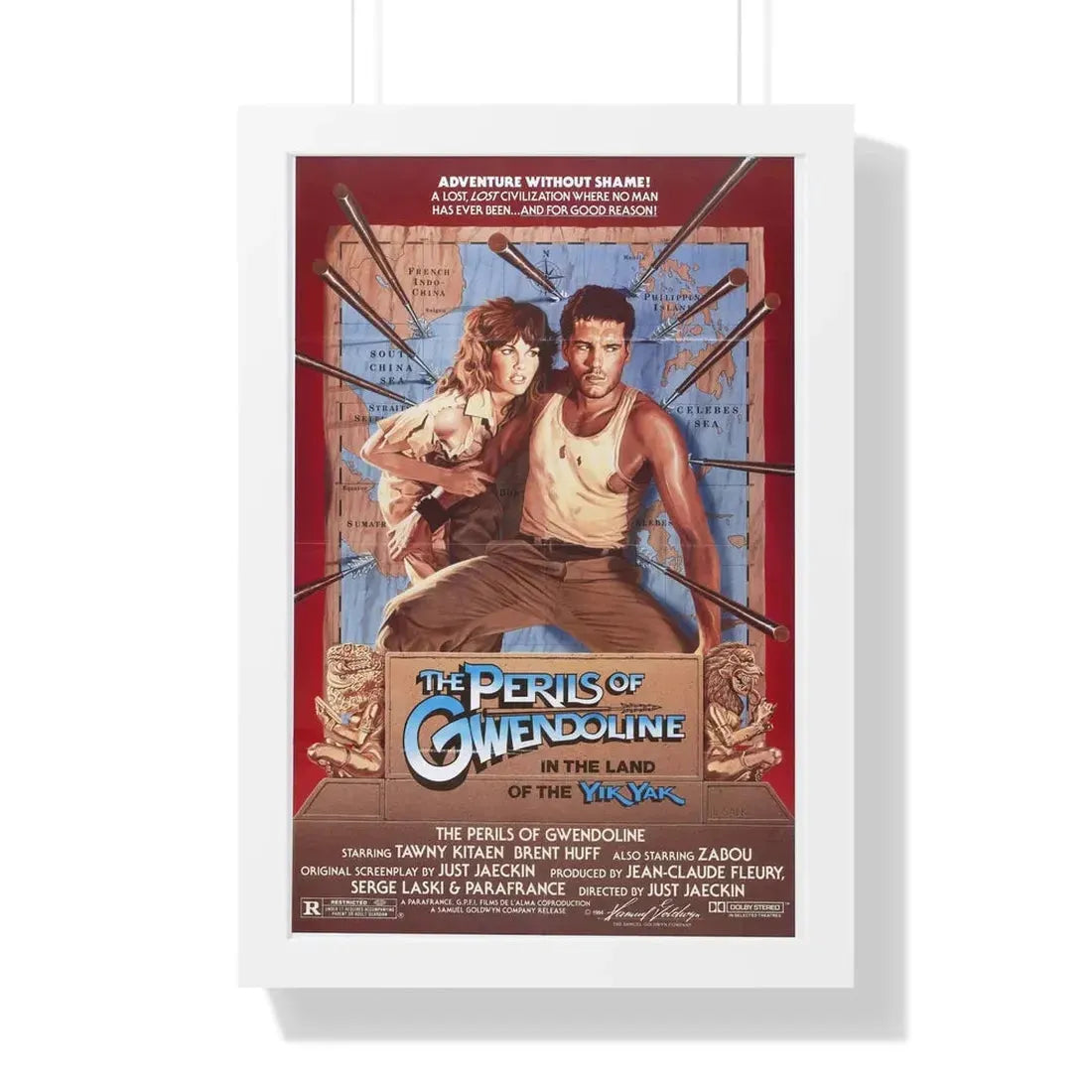 THE PERILS OF GWENDOLINE IN THE LAND OF THE YIK YAK 1984 - Framed Movie Poster 16″ x 24″ White - The Sticker Space