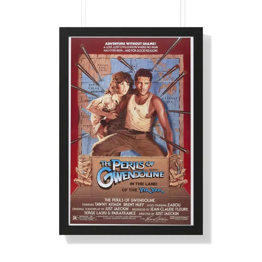 THE PERILS OF GWENDOLINE IN THE LAND OF THE YIK YAK 1984 - Framed Movie Poster 20" x 30" Black - The Sticker Space