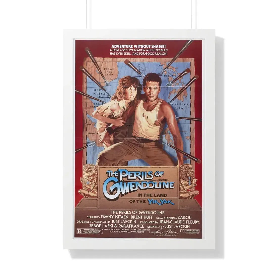 THE PERILS OF GWENDOLINE IN THE LAND OF THE YIK YAK 1984 - Framed Movie Poster 20" x 30" White - The Sticker Space