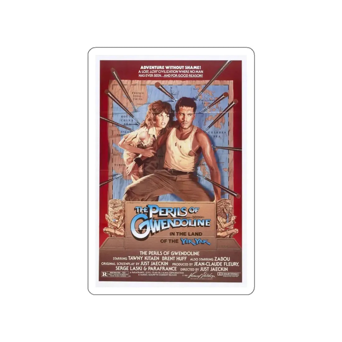 THE PERILS OF GWENDOLINE IN THE LAND OF THE YIK YAK 1984 Movie Poster STICKER Vinyl Die-Cut Decal 3 Inch - The Sticker Space