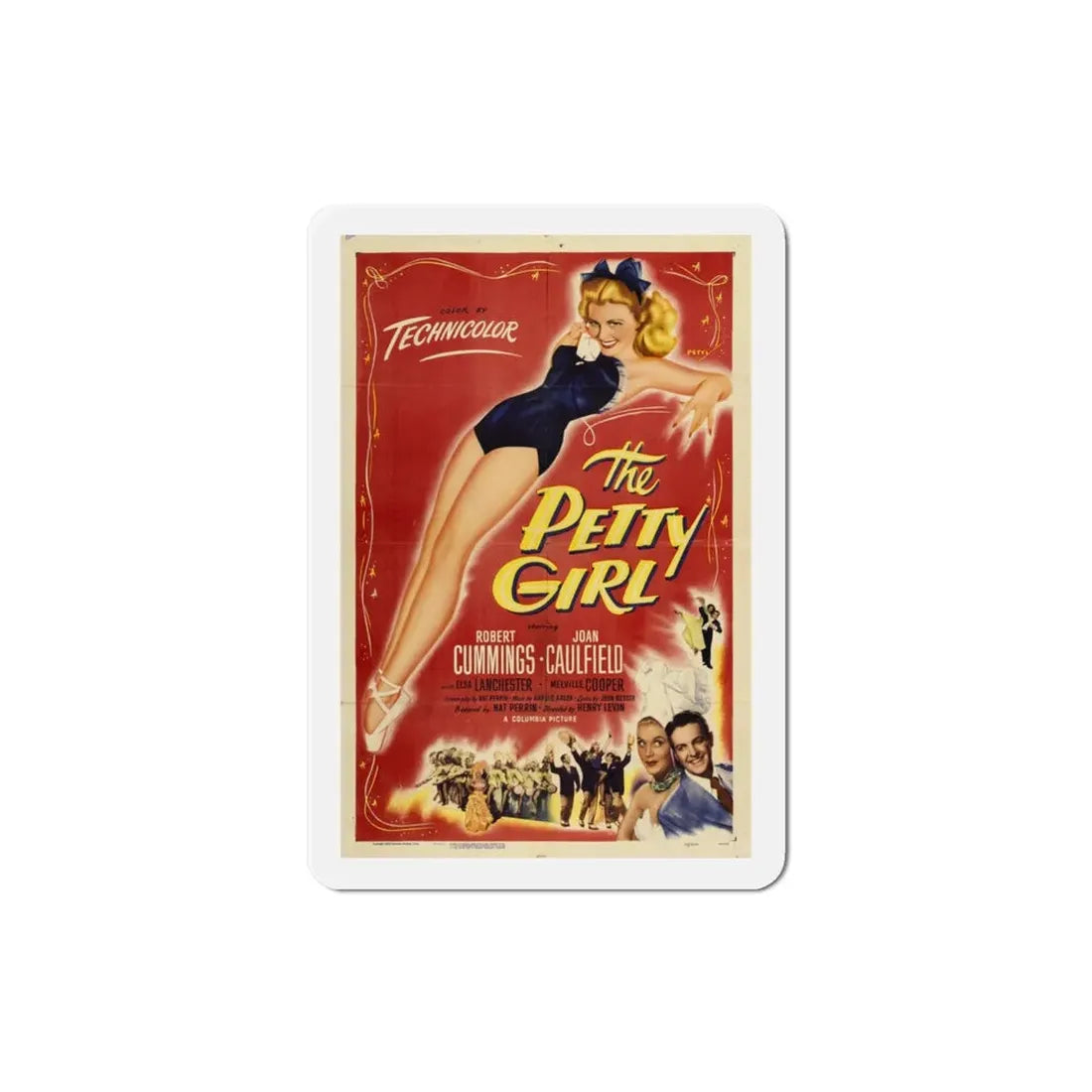 The Petty Girl 1950 Movie Poster Refrigerator Magnet 3 Inch - The Sticker Space