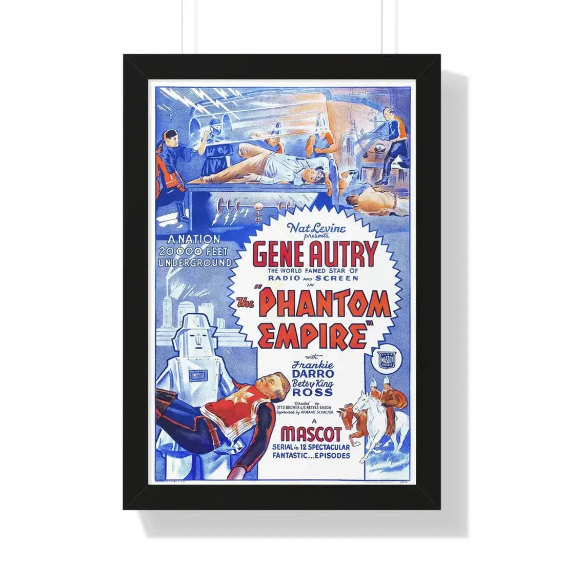 THE PHANTOM EMPIRE 1935 - Framed Movie Poster 16″ x 24″ Black - The Sticker Space