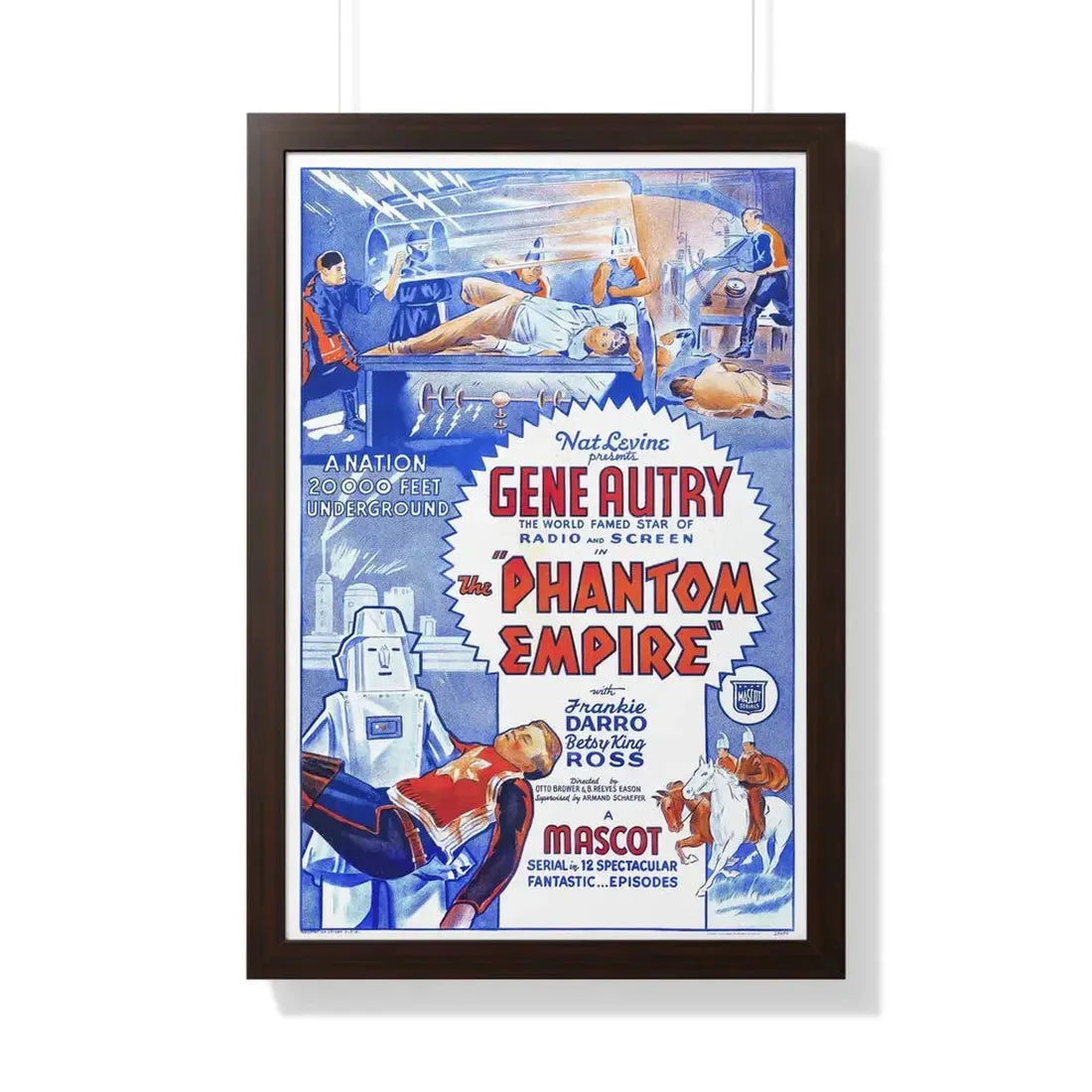 THE PHANTOM EMPIRE 1935 - Framed Movie Poster 20" x 30" Walnut - The Sticker Space