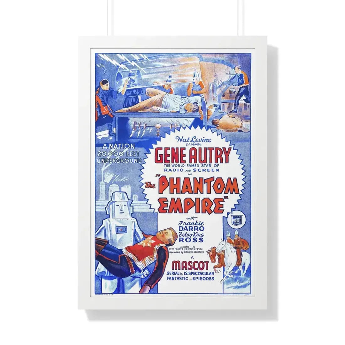 THE PHANTOM EMPIRE 1935 - Framed Movie Poster 20" x 30" White - The Sticker Space