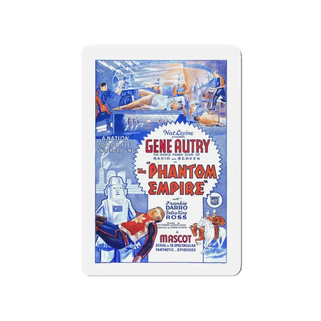 THE PHANTOM EMPIRE 1935 Movie Poster - Refrigerator Magnet 4 Inch Die-Cut - The Sticker Space