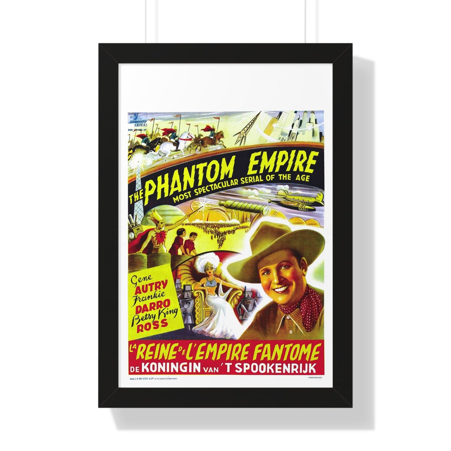 THE PHANTOM EMPIRE (BELGIAN) 1935 - Framed Movie Poster-16″ x 24″-The Sticker Space