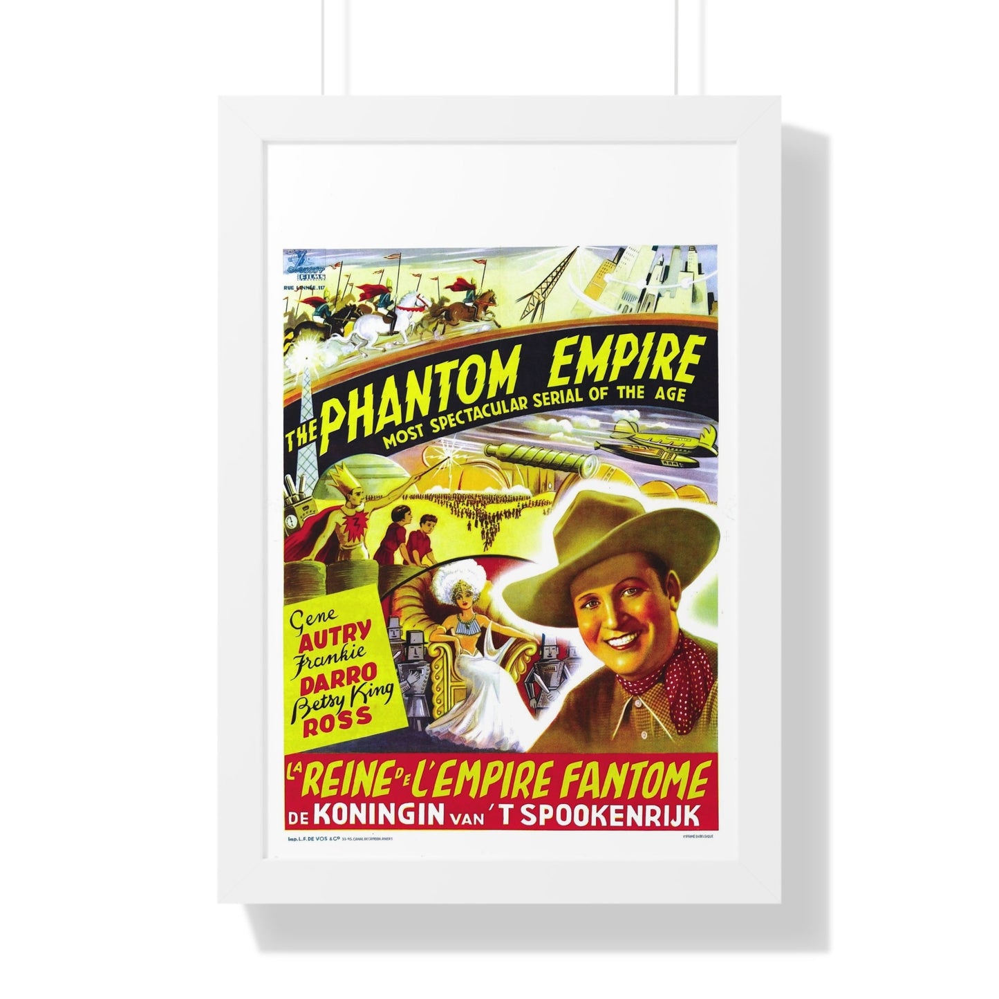 THE PHANTOM EMPIRE (BELGIAN) 1935 - Framed Movie Poster-16″ x 24″-The Sticker Space