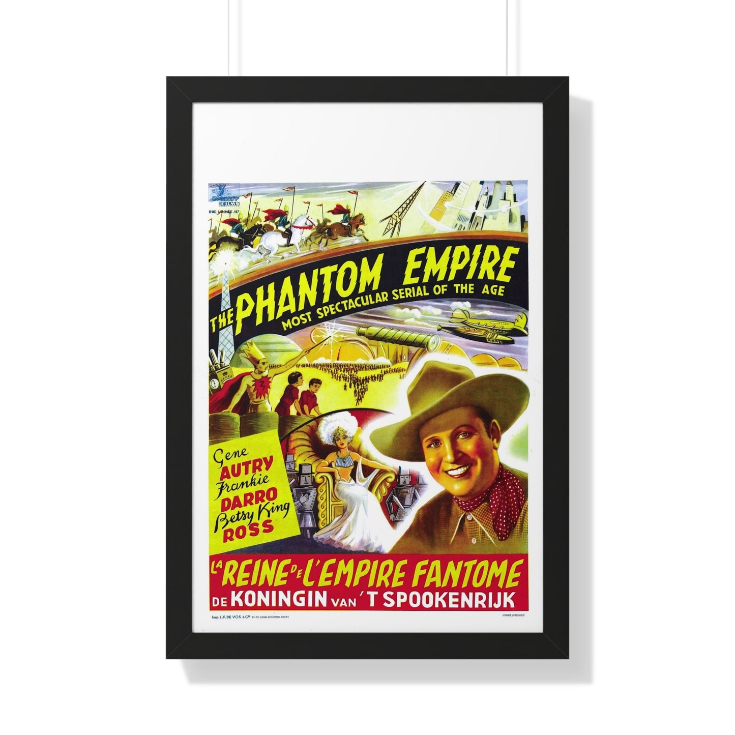 THE PHANTOM EMPIRE (BELGIAN) 1935 - Framed Movie Poster-20" x 30"-The Sticker Space