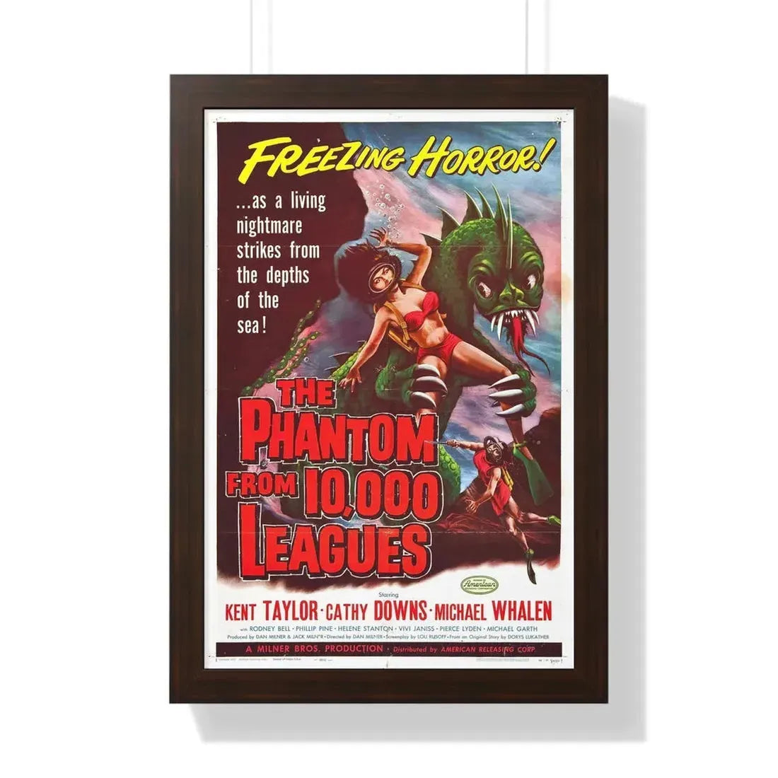 THE PHANTOM FROM 10,000 LEAGUES 1955 - Framed Movie Poster 16″ x 24″ Walnut - The Sticker Space