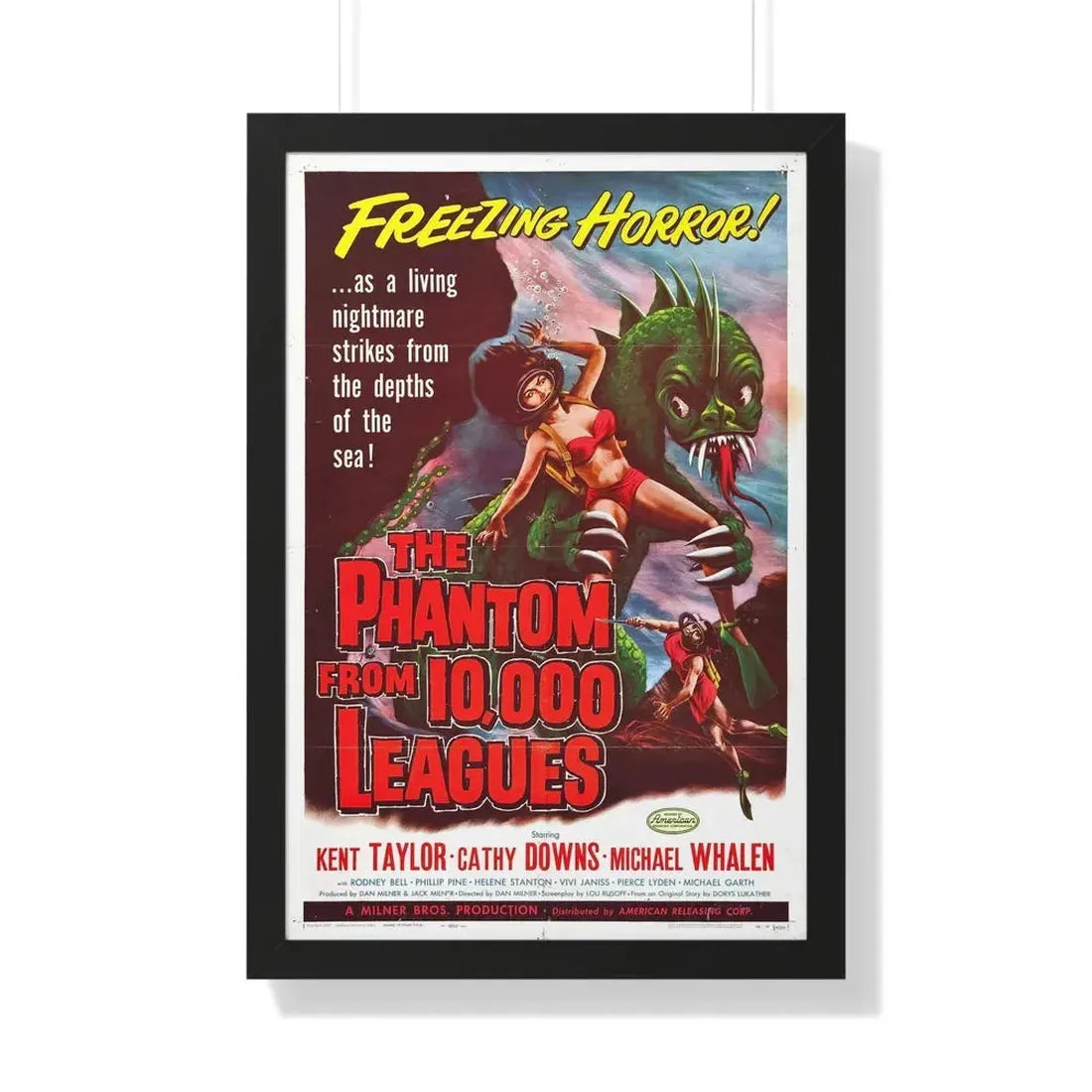 THE PHANTOM FROM 10,000 LEAGUES 1955 - Framed Movie Poster 20" x 30" Black - The Sticker Space