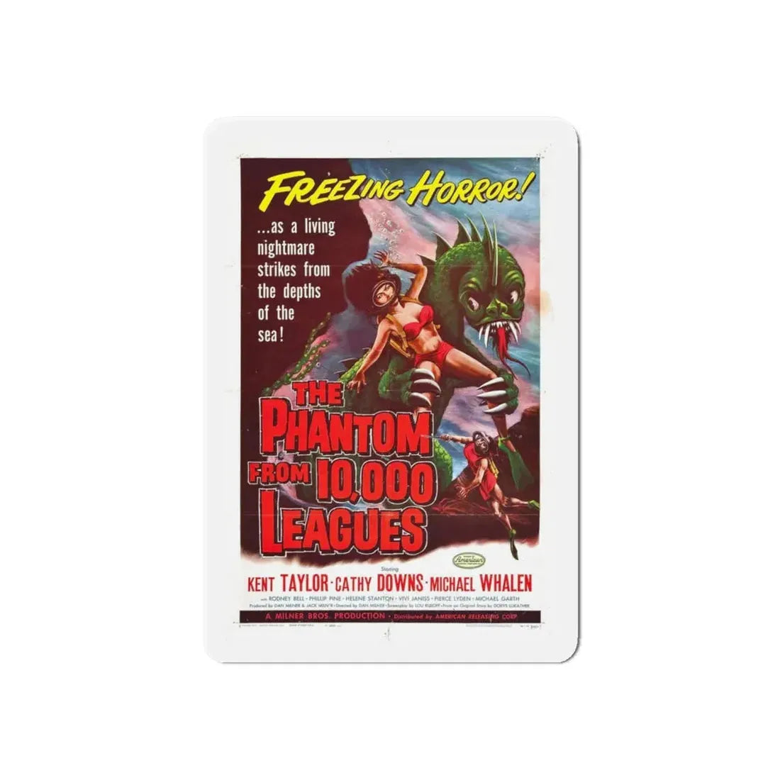 THE PHANTOM FROM 10,000 LEAGUES 1955 Movie Poster - Refrigerator Magnet 6 Inch Die-Cut - The Sticker Space