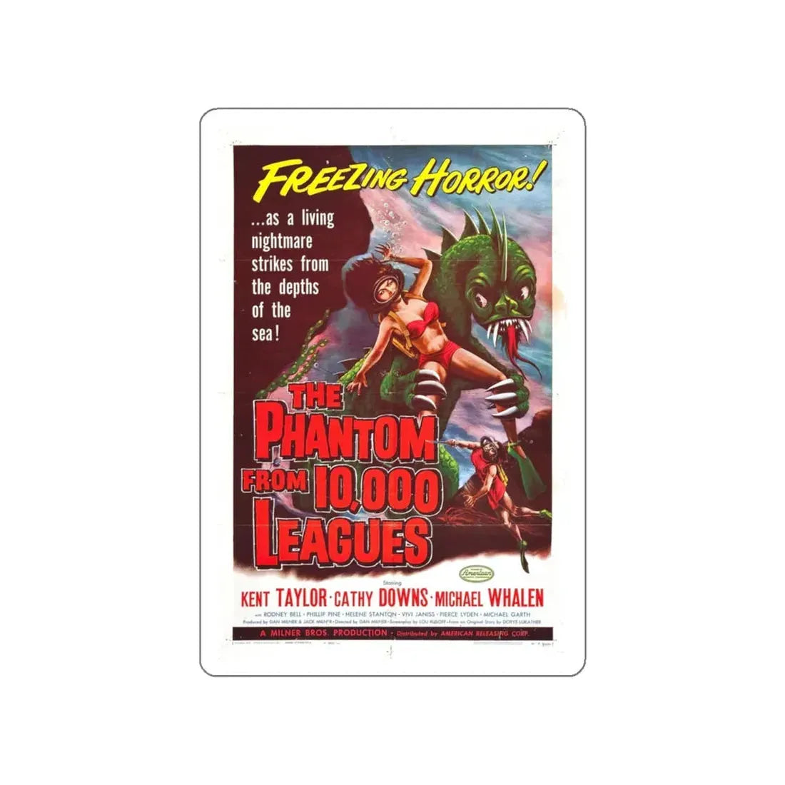 THE PHANTOM FROM 10,000 LEAGUES 1955 Movie Poster STICKER Vinyl Die-Cut Decal 4 Inch - The Sticker Space