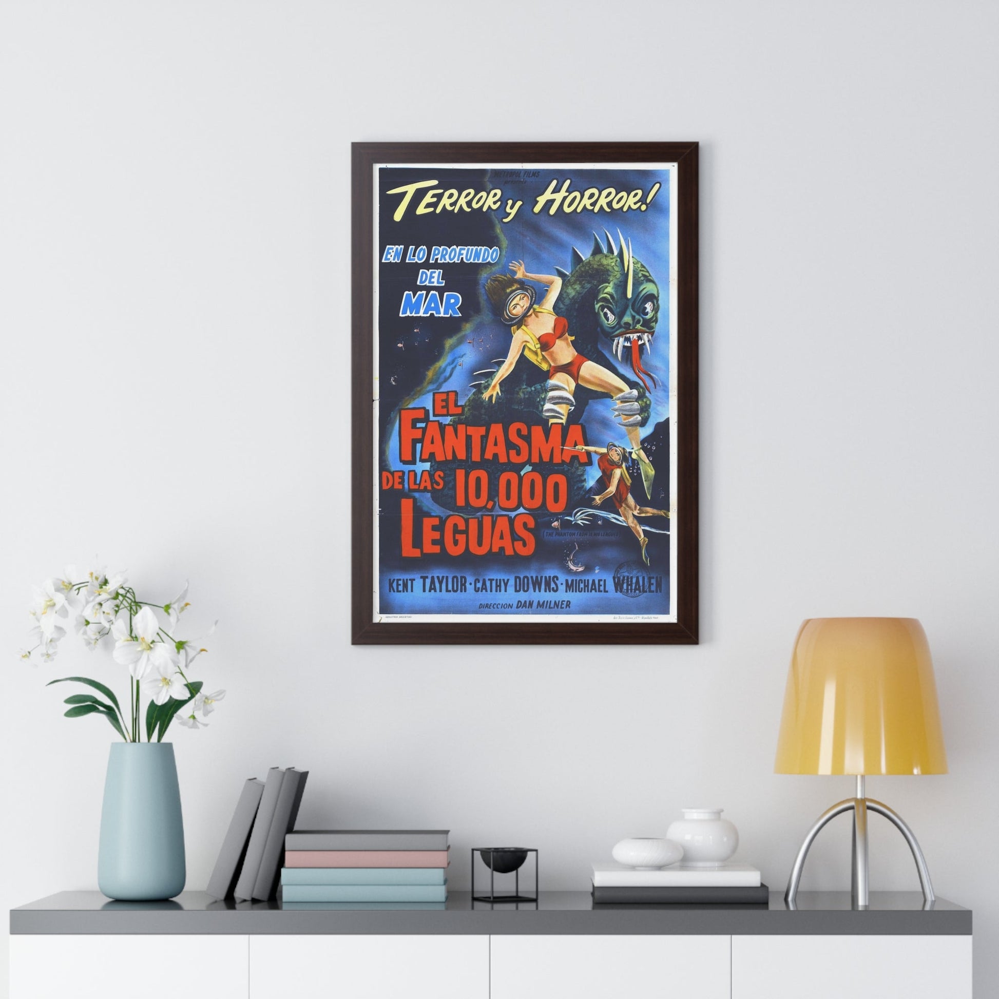 THE PHANTOM FROM 10,000 LEAGUES (ITALIAN) 1955 - Framed Movie Poster-The Sticker Space