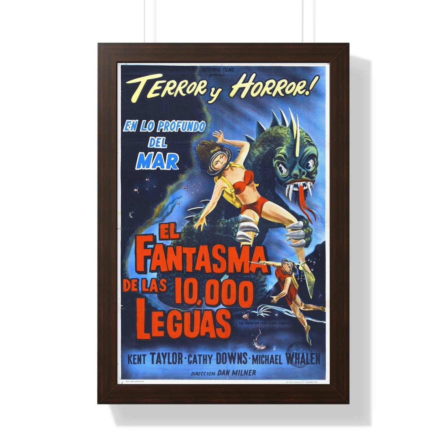 THE PHANTOM FROM 10,000 LEAGUES (ITALIAN) 1955 - Framed Movie Poster-16″ x 24″-The Sticker Space